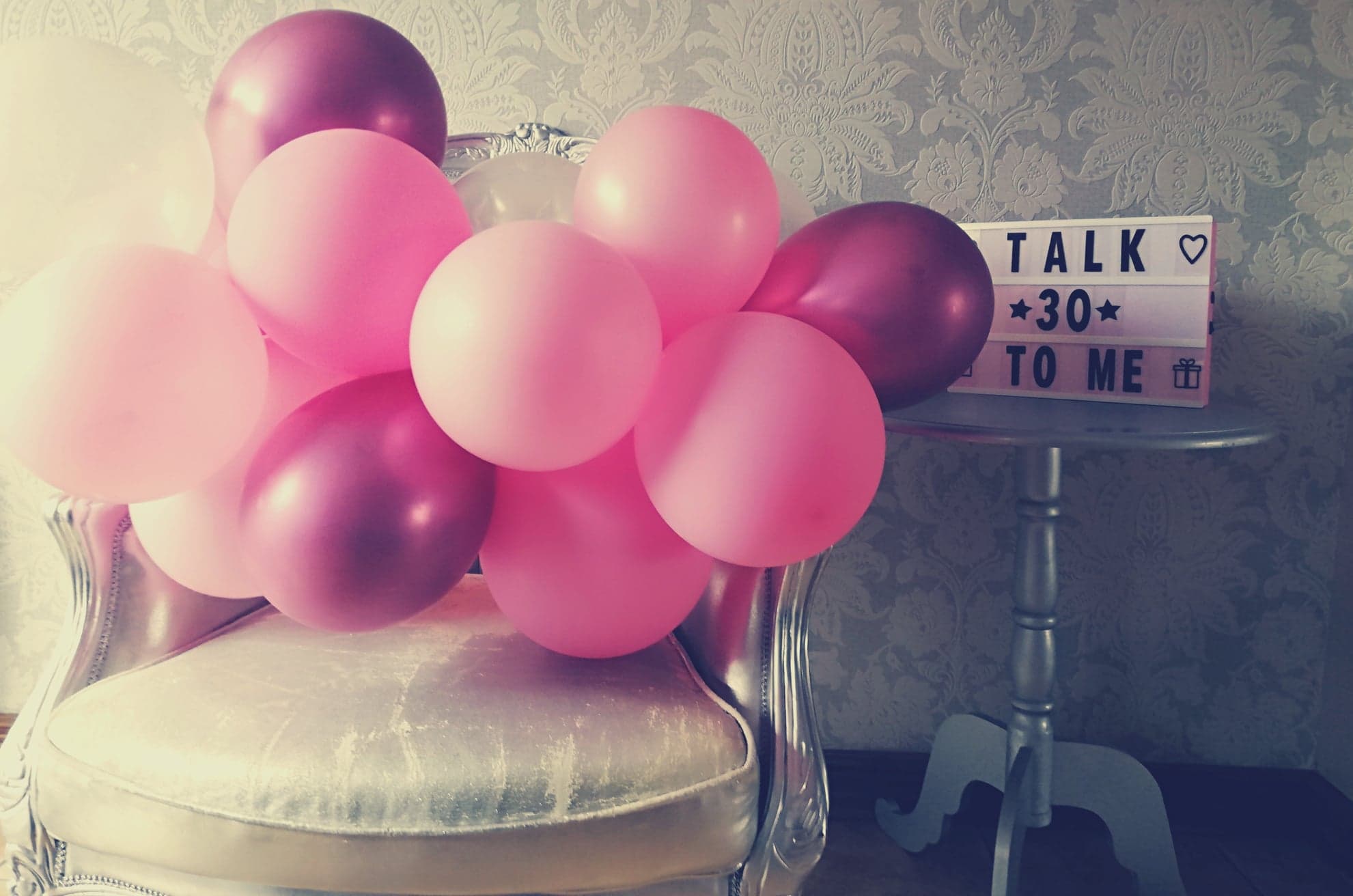 30 ans ballons roses